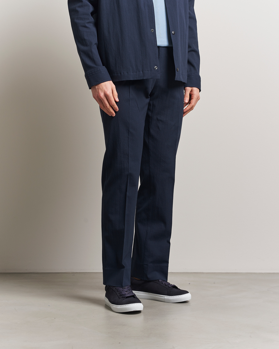 Herre | Bukser | J.Lindeberg | Dropper Seersucker Pants Navy