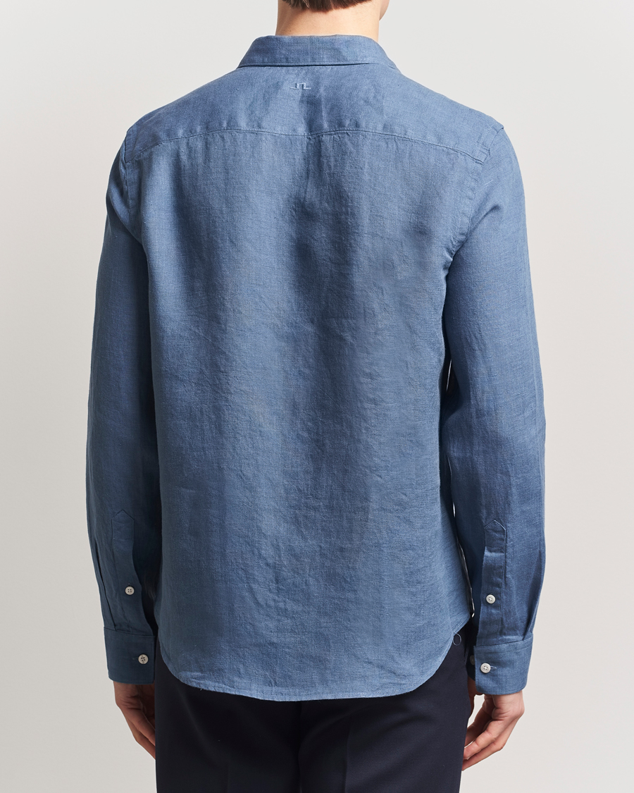 Herre | Skjorter | J.Lindeberg | Slim Linen Melange Shirt Rain Washed