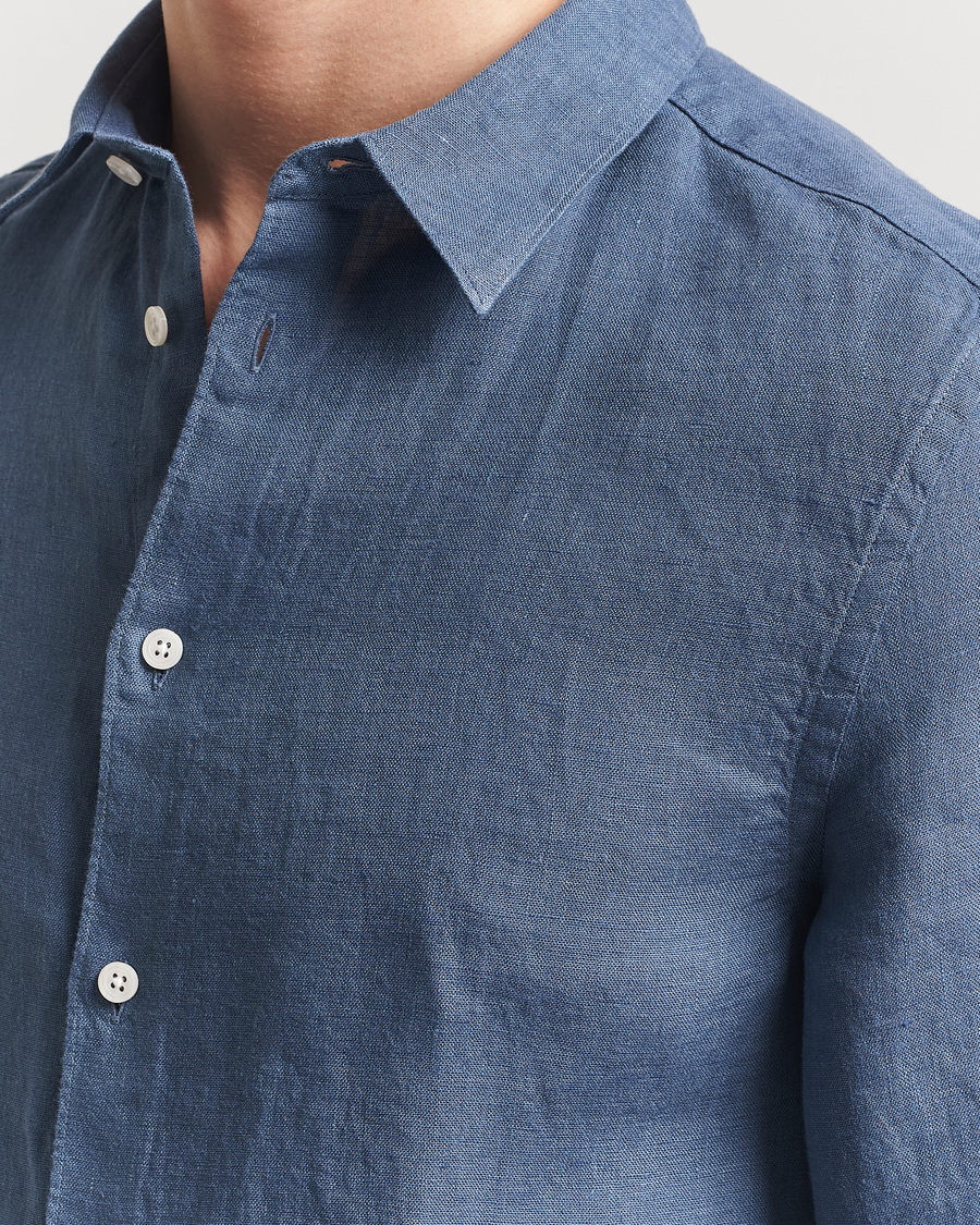 Herre | Skjorter | J.Lindeberg | Slim Linen Melange Shirt Rain Washed