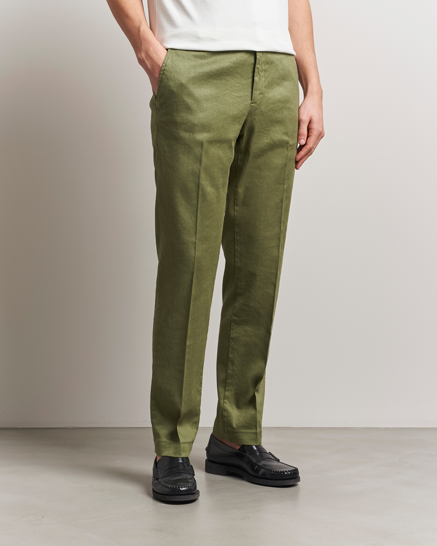 Herre | Bukser | J.Lindeberg | Lois Linen Stretch Pants Olivinie