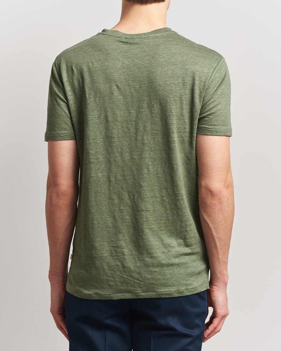 Herre | T-Shirts | J.Lindeberg | Coma Linen T-Shirt Olivinie