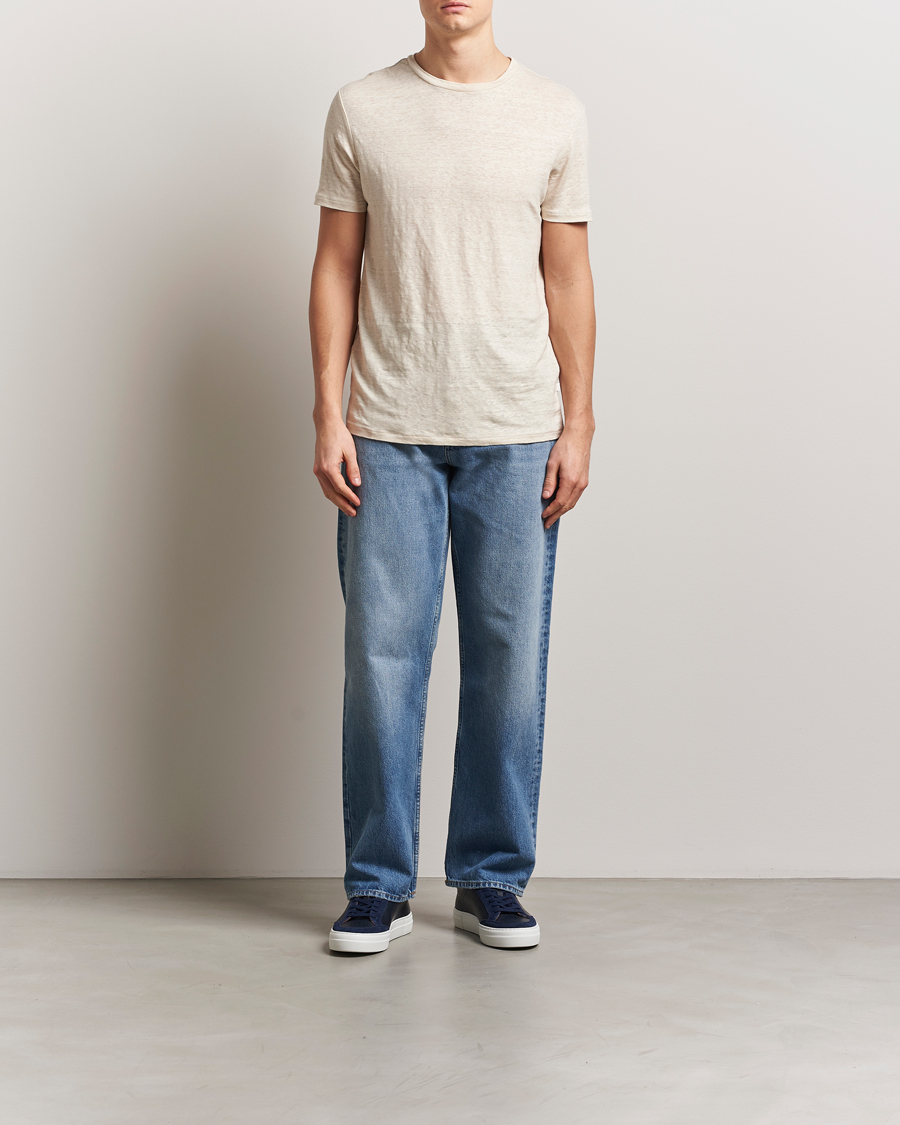 Herre | T-Shirts | J.Lindeberg | Coma Linen T-Shirt Moonbeam