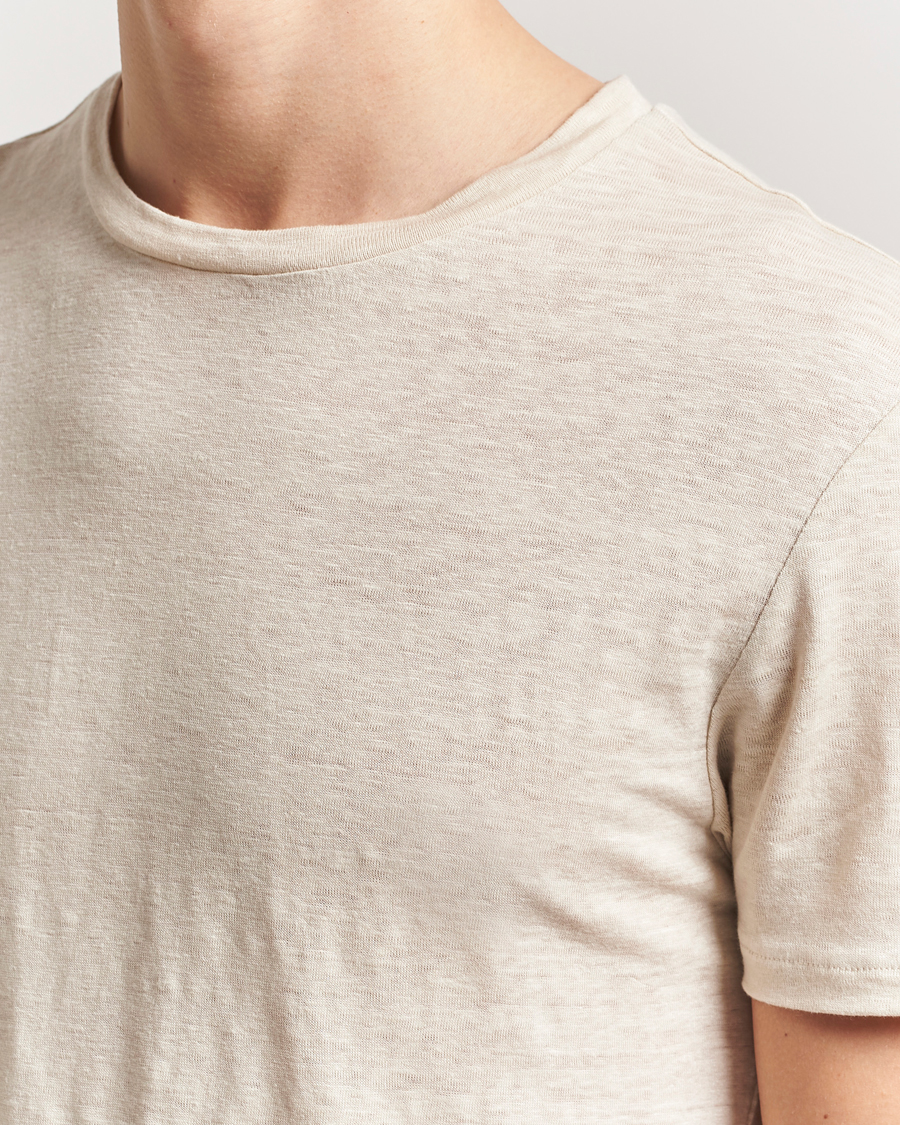 Herre | T-Shirts | J.Lindeberg | Coma Linen T-Shirt Moonbeam