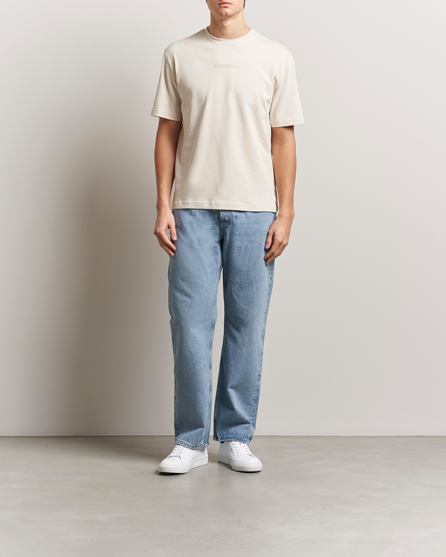 Herre | T-Shirts | J.Lindeberg | Hale Heavy Logo T-Shirt Moonbeam