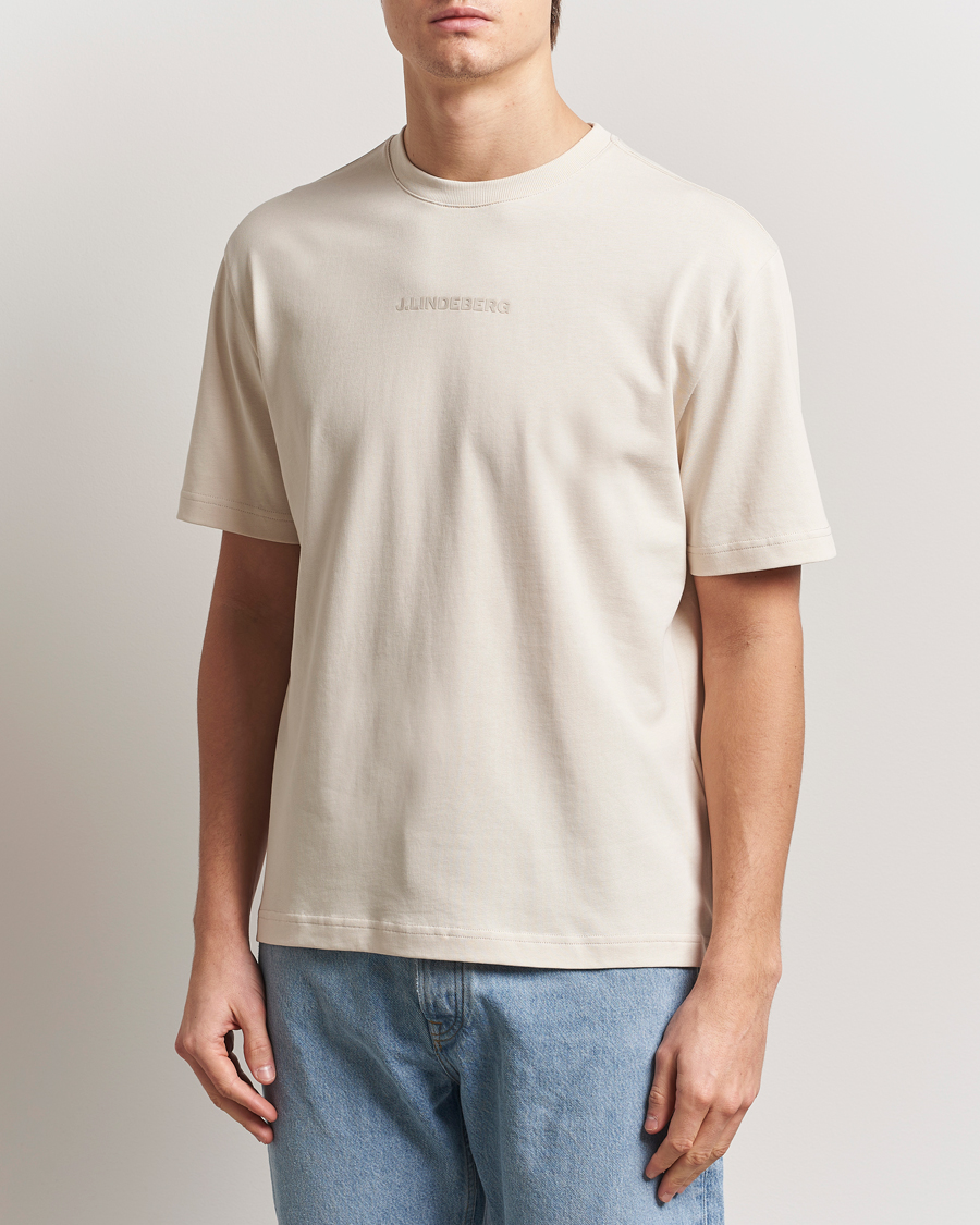 Herre | T-Shirts | J.Lindeberg | Hale Heavy Logo T-Shirt Moonbeam