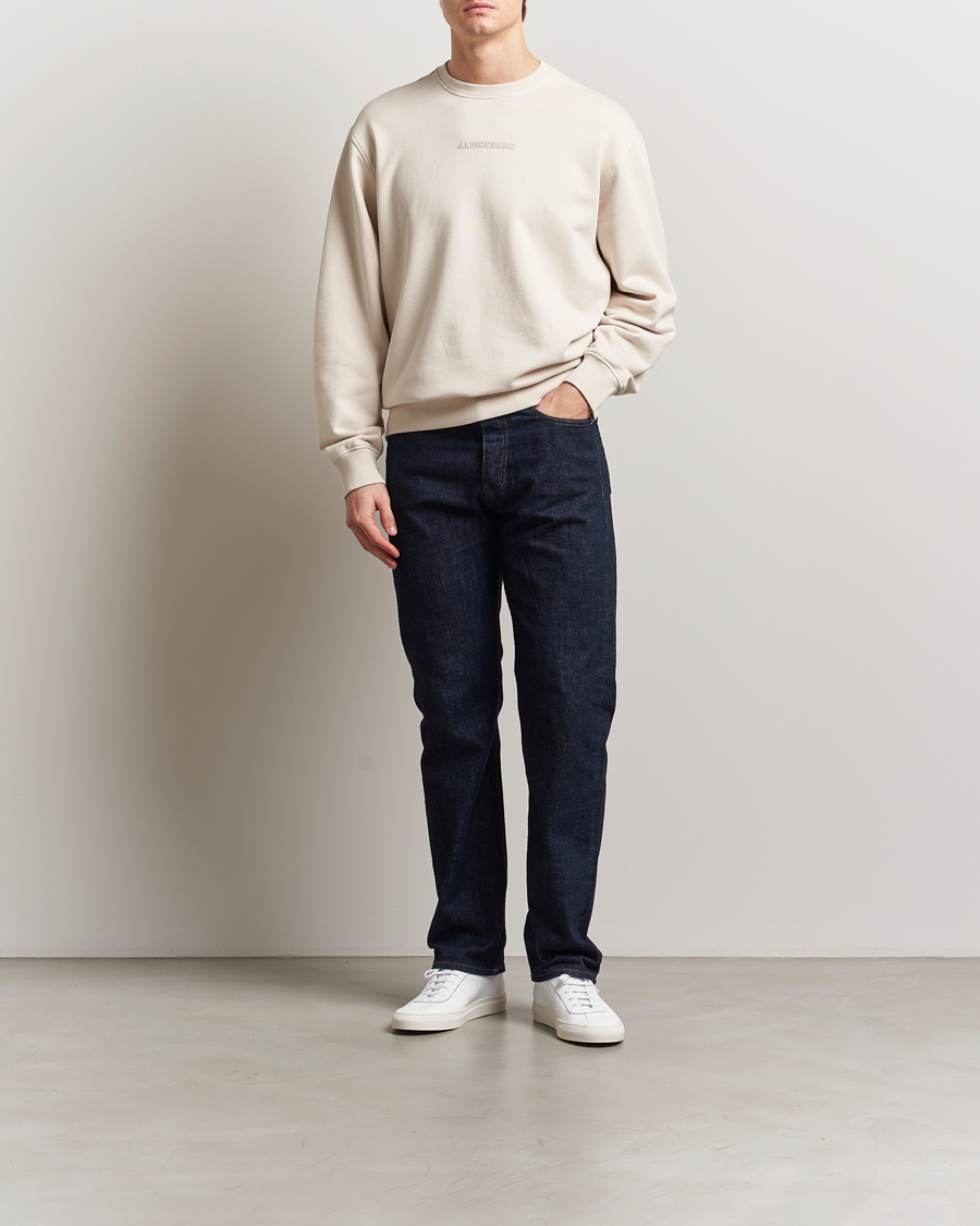 Herre | Gensere | J.Lindeberg | Callan Cotton Crew Neck Moonbeam
