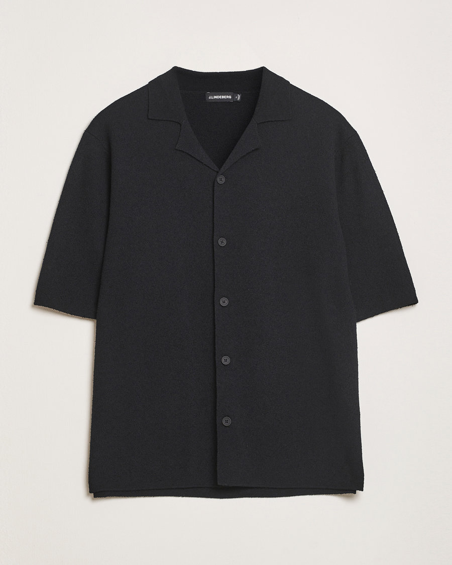 Herre | Skjorter | J.Lindeberg | Sal Knitted Boucle Shirt Black