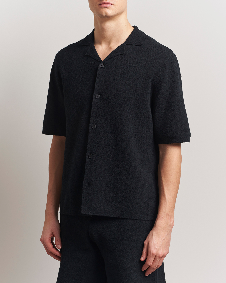 Herre | Skjorter | J.Lindeberg | Sal Knitted Boucle Shirt Black