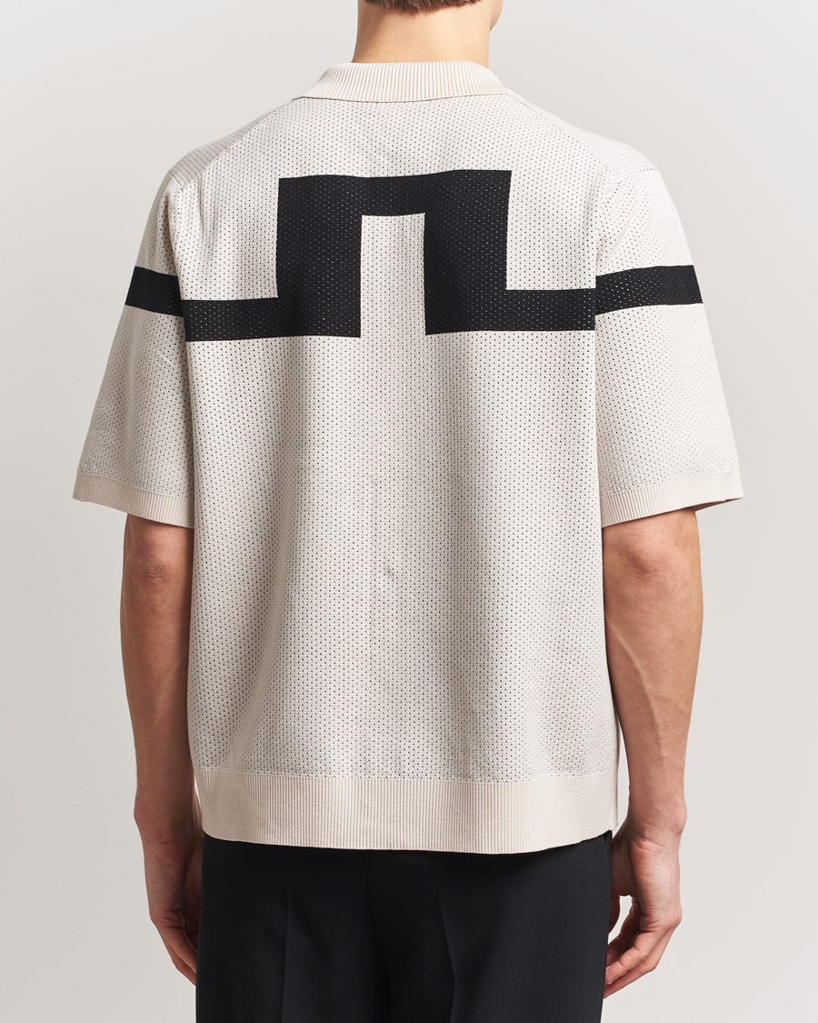 Herre | Skjorter | J.Lindeberg | Rayne Short Sleeve Knitted Shirt Moonbeam