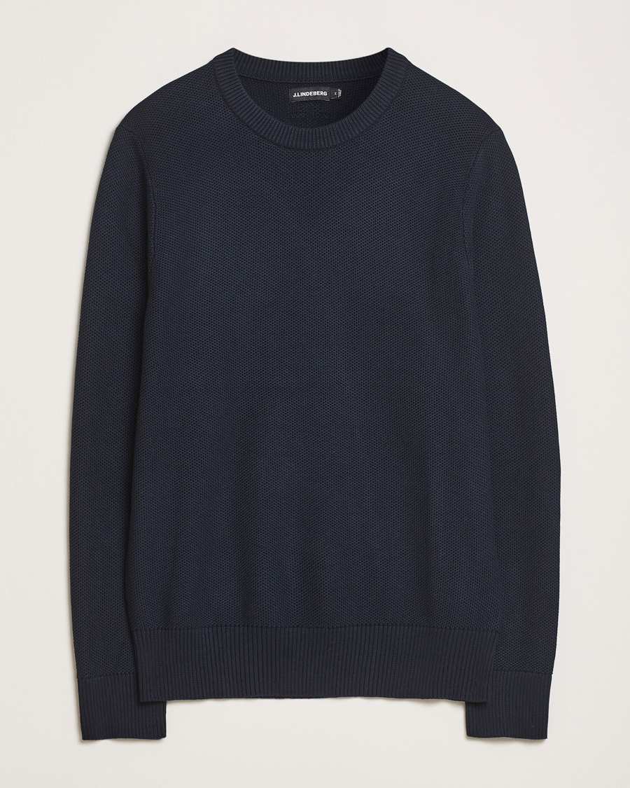 Herre | Gensere | J.Lindeberg | Arthur Organic Cotton Knit Navy