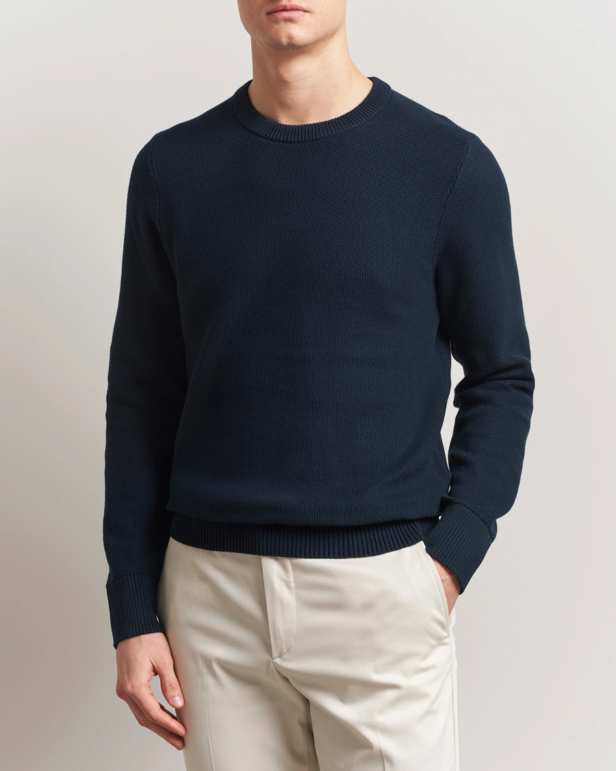 Herre | Gensere | J.Lindeberg | Arthur Organic Cotton Knit Navy
