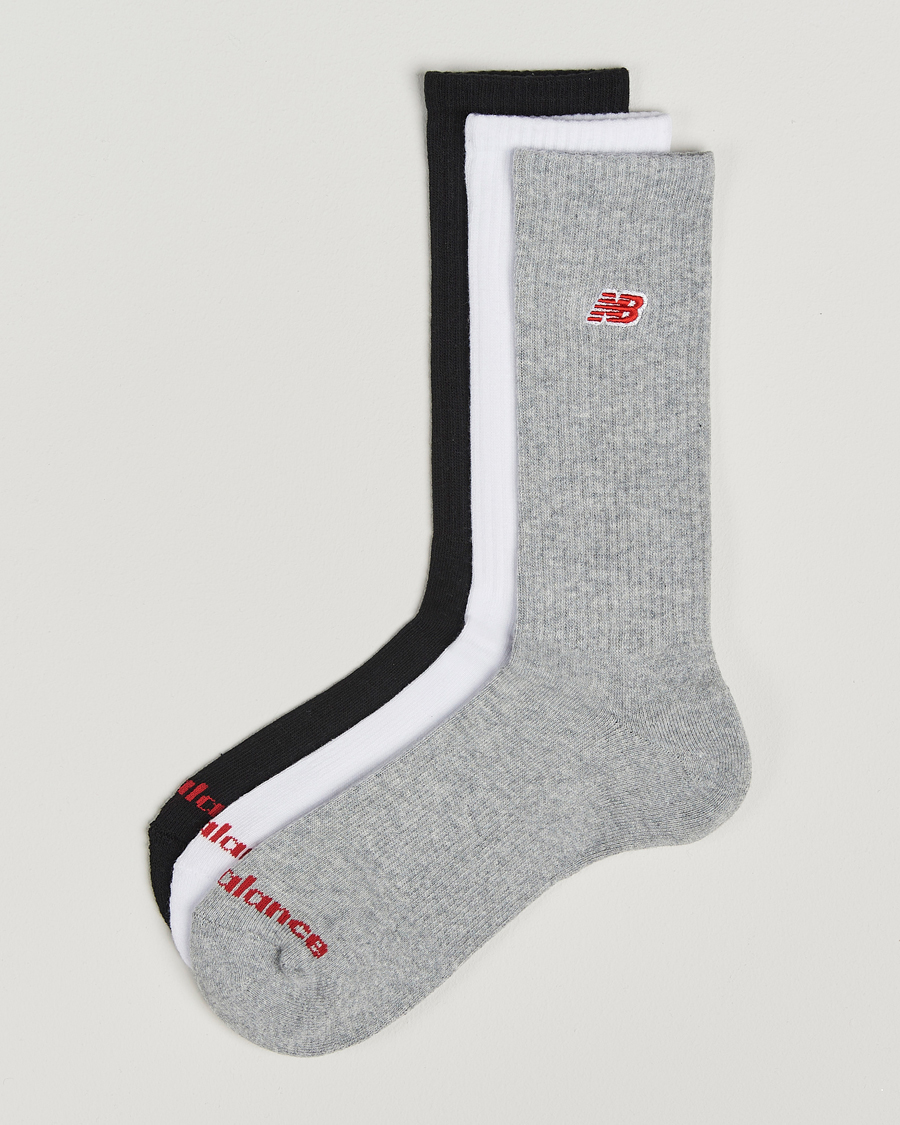 Herre | Undertøy | New Balance | 3-Pack Patch Logo Socks White/Grey/Black