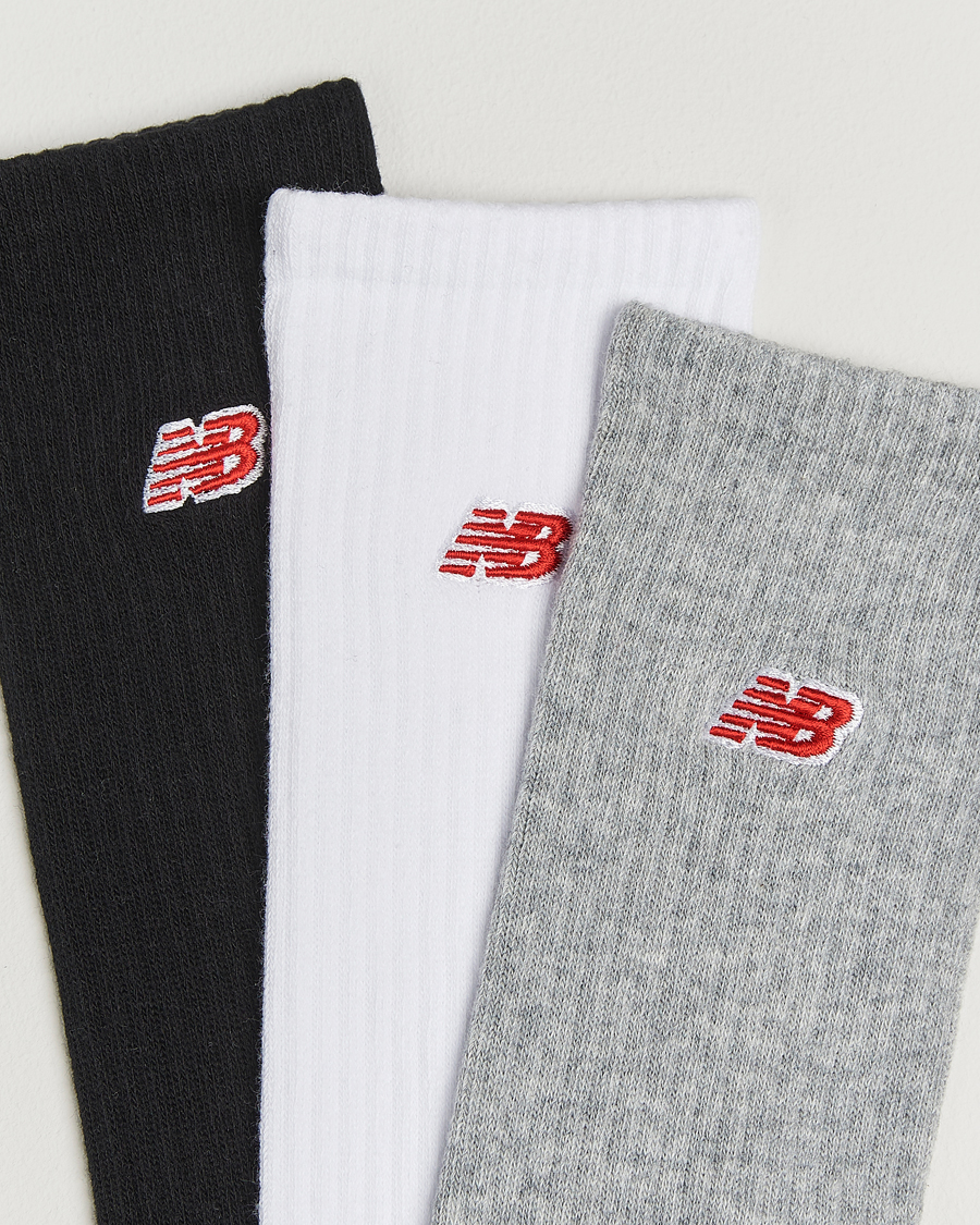 Herre | Undertøy | New Balance | 3-Pack Patch Logo Socks White/Grey/Black