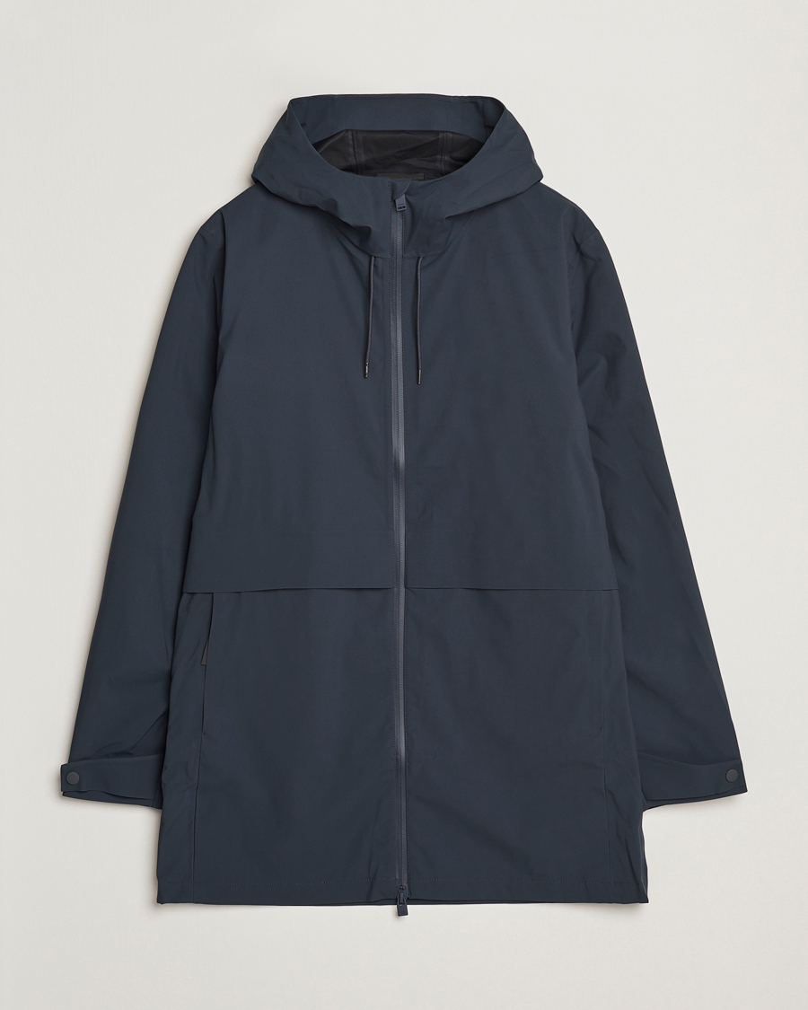 Herre | Jakker | RAINS | Suva Hooded Waterproof Long Jacket Navy
