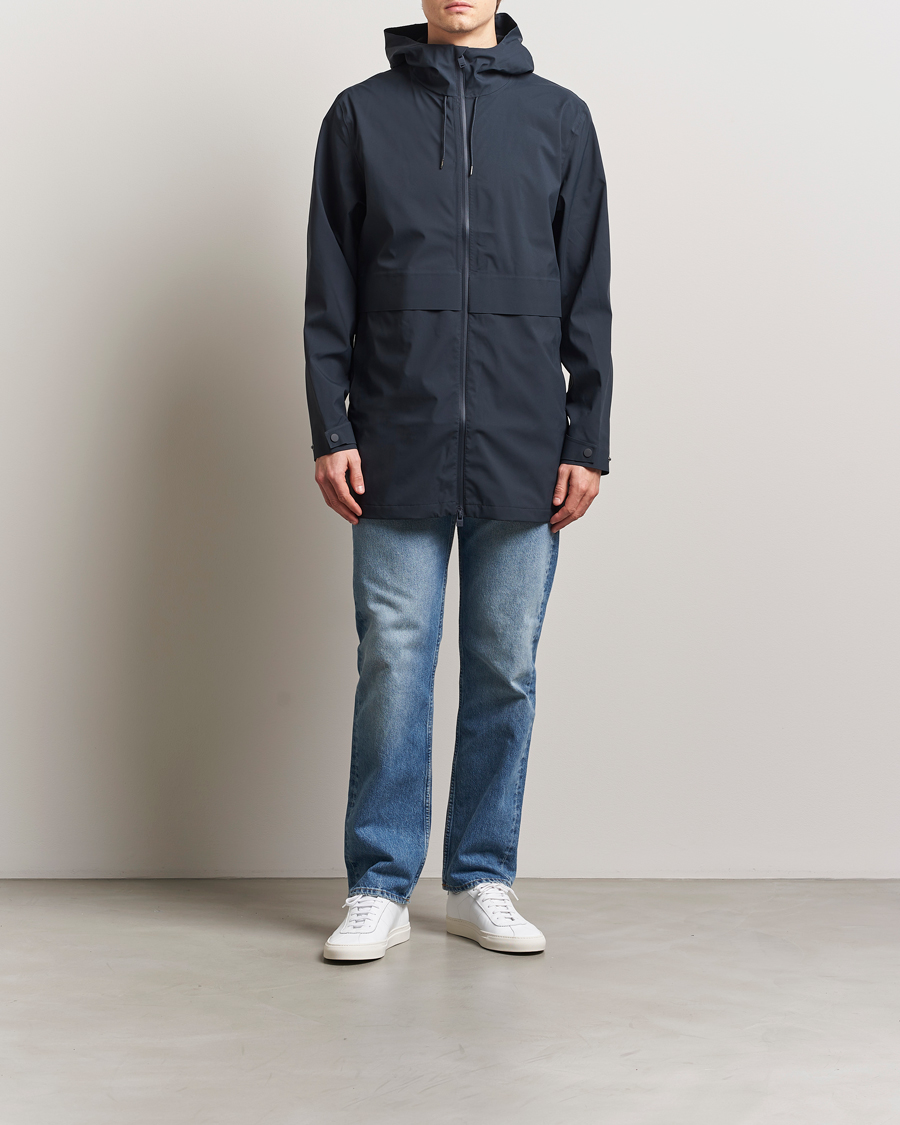 Herre | Jakker | RAINS | Suva Hooded Waterproof Long Jacket Navy