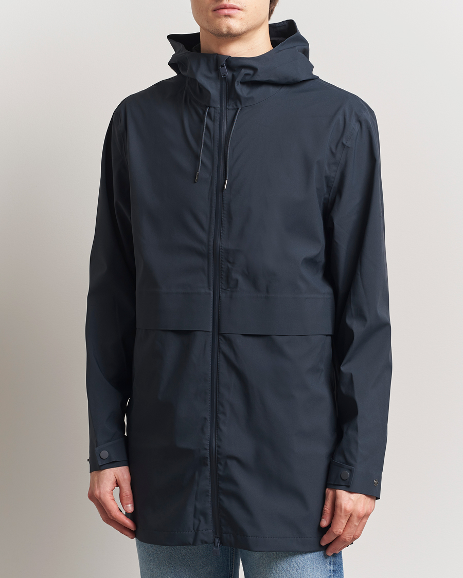Herre | Jakker | RAINS | Suva Hooded Waterproof Long Jacket Navy