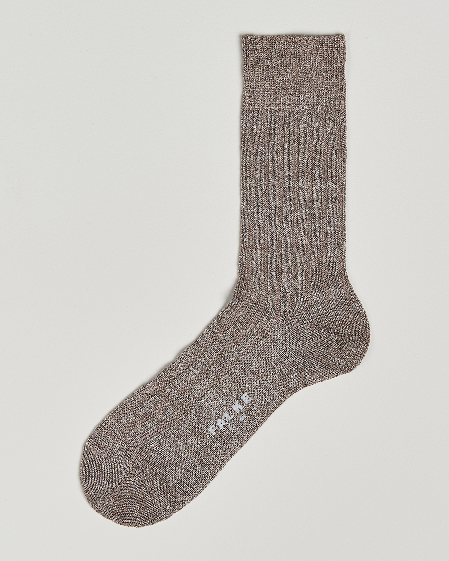 Herre | Undertøy | Falke | Bay Linen/Cotton Rib Sock Milkshake
