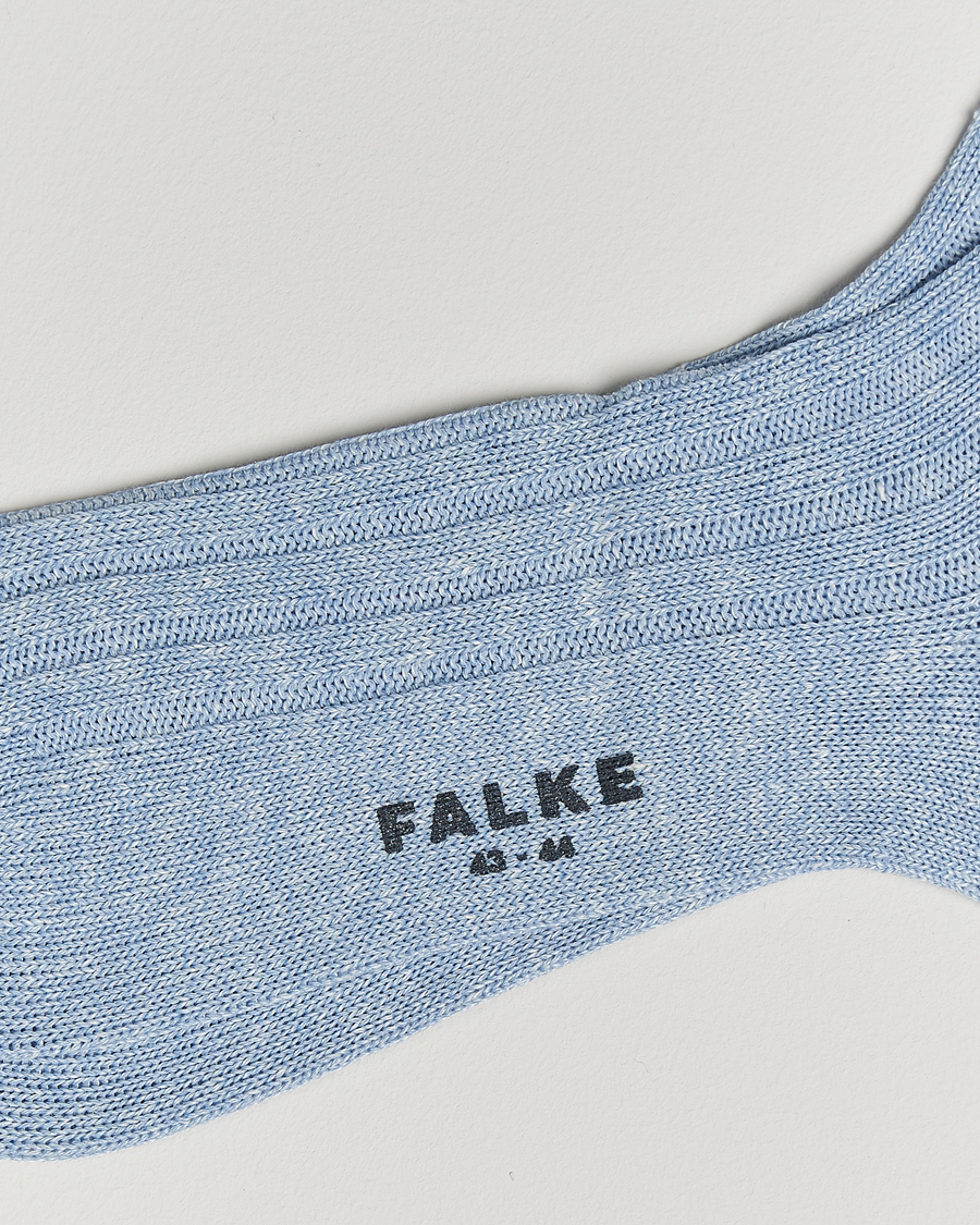 Herre | Undertøy | Falke | Bay Linen/Cotton Rib Sock Dream Blue