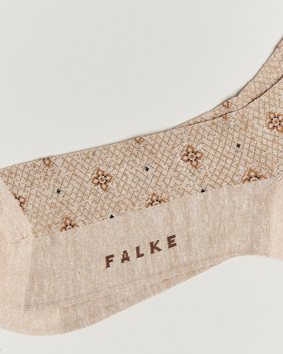 Herre | Undertøy | Falke | Mosaic Linen/Cotton Sock Creme