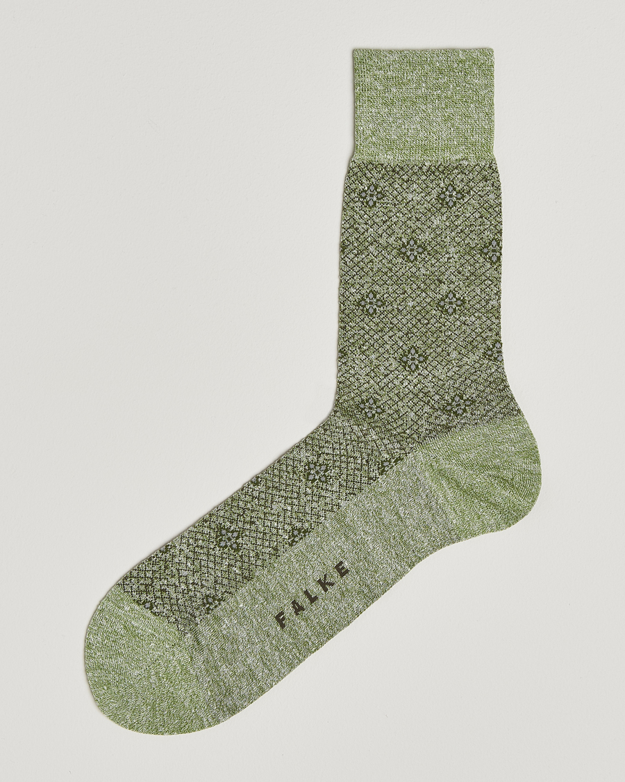Herre | Undertøy | Falke | Mosaic Linen/Cotton Sock Kristall