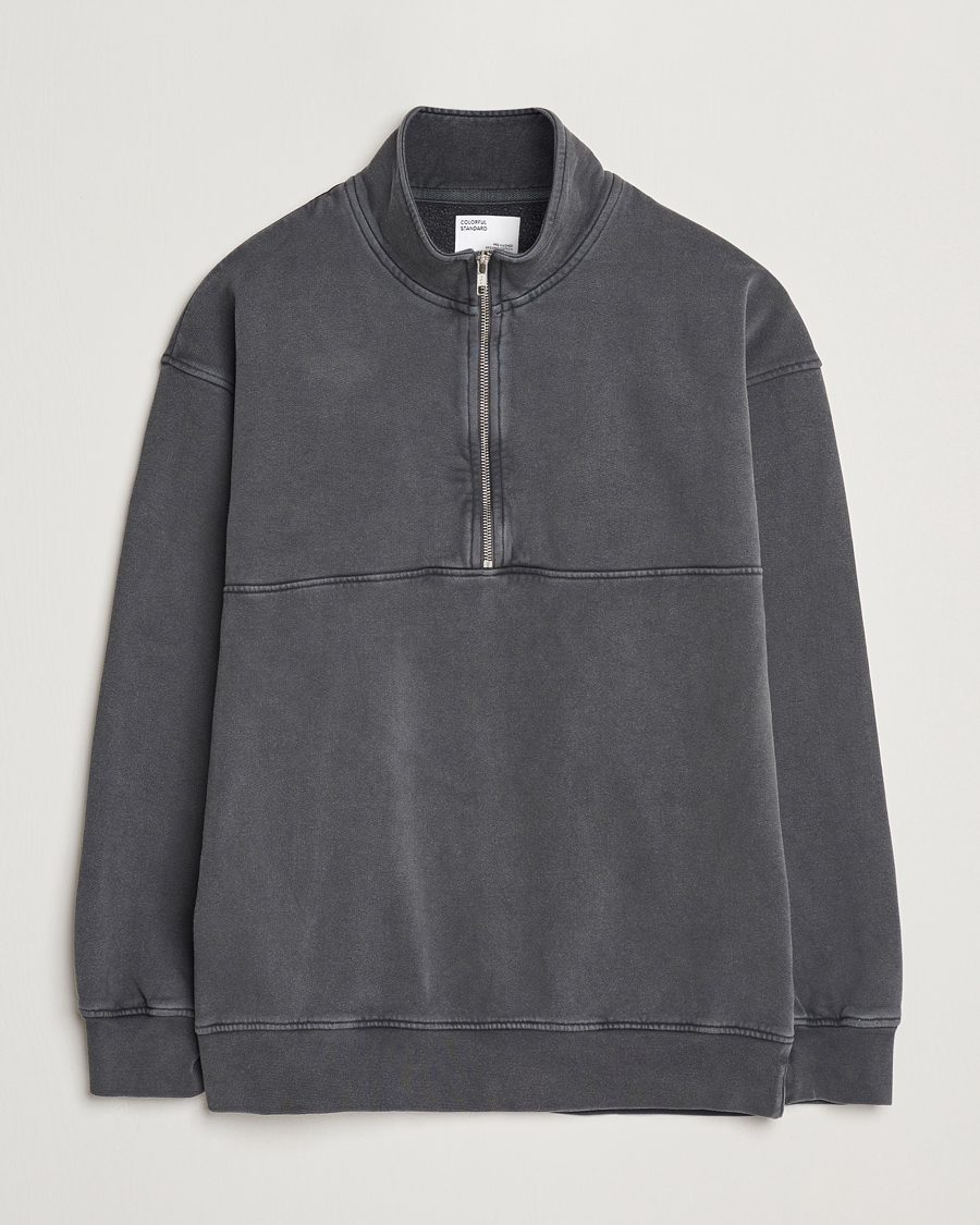 Herre | Gensere | Colorful Standard | Classic Organic Half-Zip Faded Black