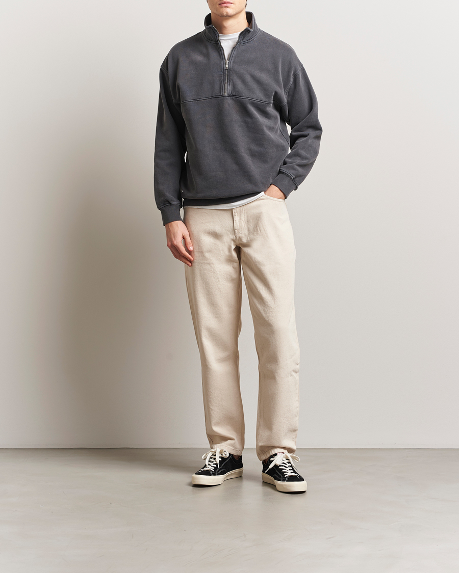 Herre | Gensere | Colorful Standard | Classic Organic Half-Zip Faded Black