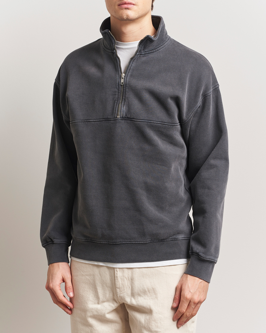 Herre | Gensere | Colorful Standard | Classic Organic Half-Zip Faded Black