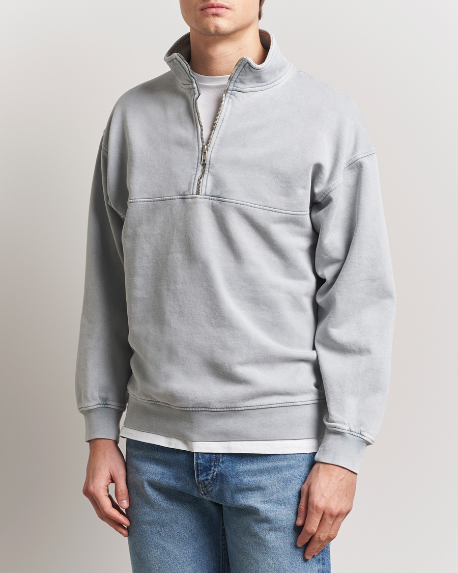 Herre | Gensere | Colorful Standard | Classic Organic Half-Zip Faded Grey
