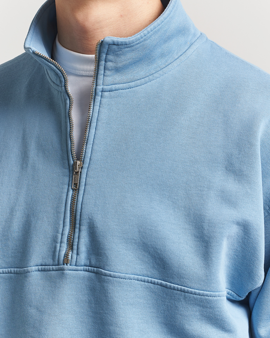 Herre | Gensere | Colorful Standard | Classic Organic Half-Zip Seaside Blue