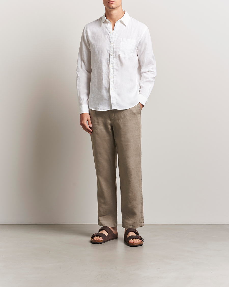 Herre | Skjorter | Colorful Standard | Garment Dyed Linen Shirt Optical White