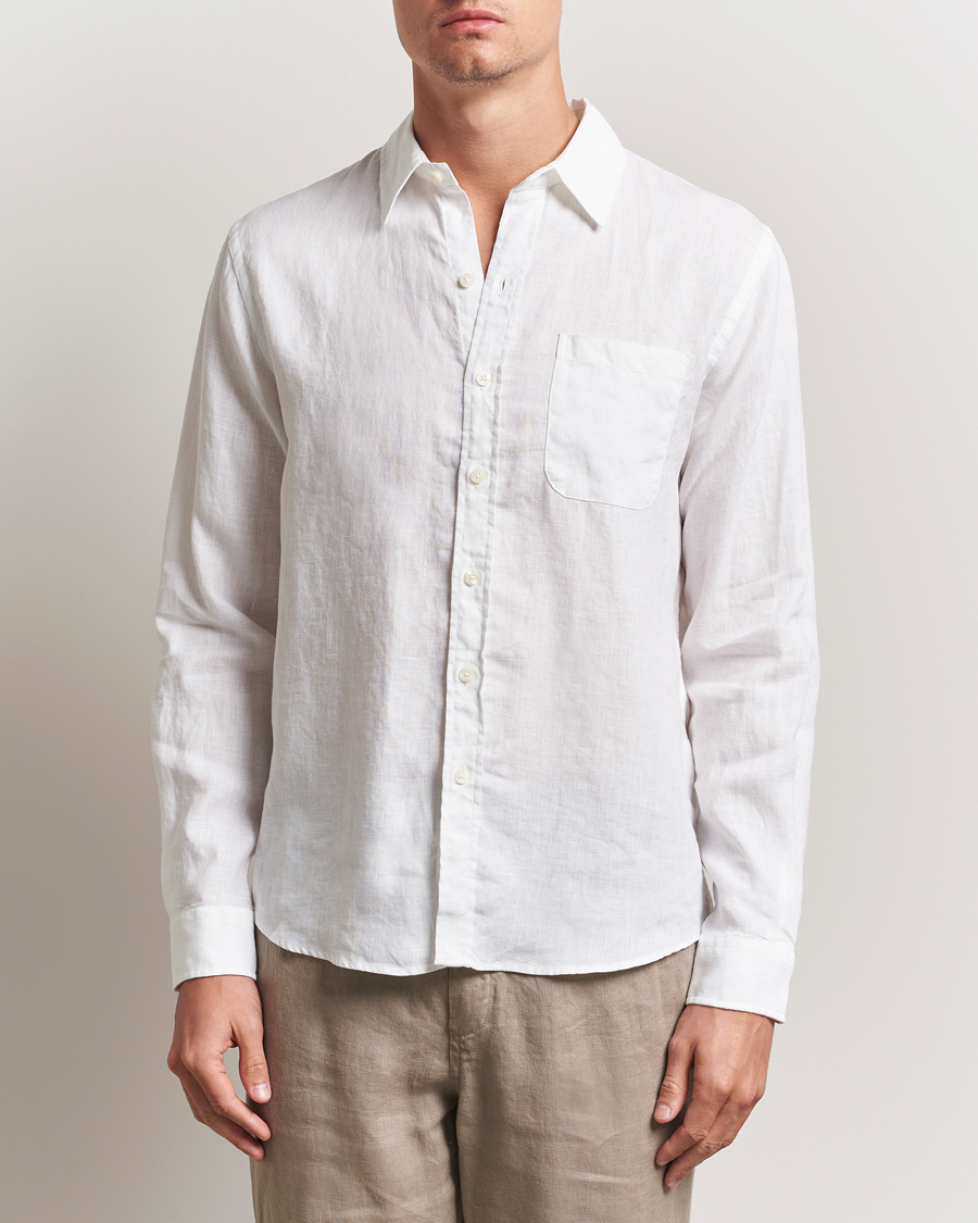 Herre | Skjorter | Colorful Standard | Garment Dyed Linen Shirt Optical White