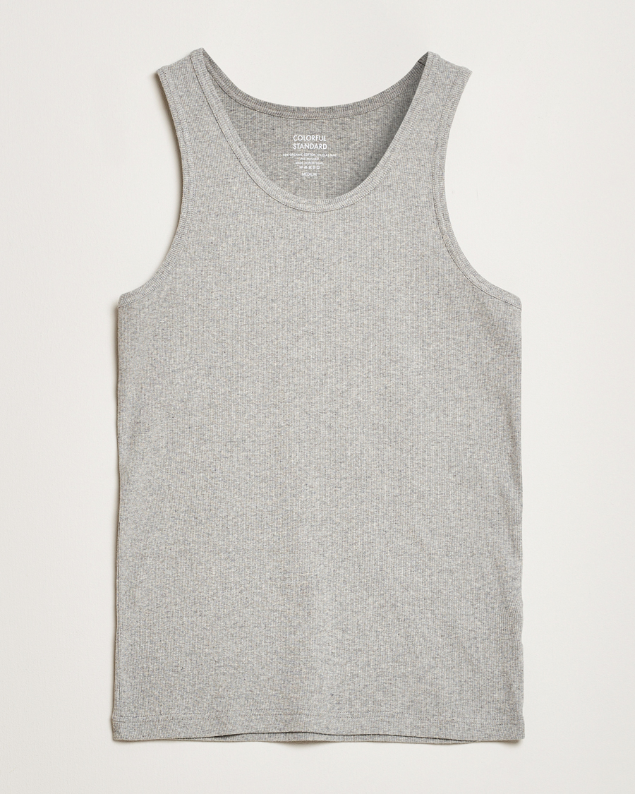 Herre | T-Shirts | Colorful Standard | Organic Rib Tank Top Heather Grey