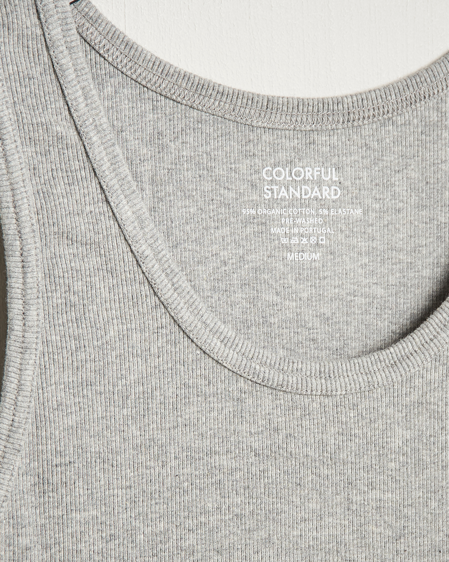 Herre | T-Shirts | Colorful Standard | Organic Rib Tank Top Heather Grey