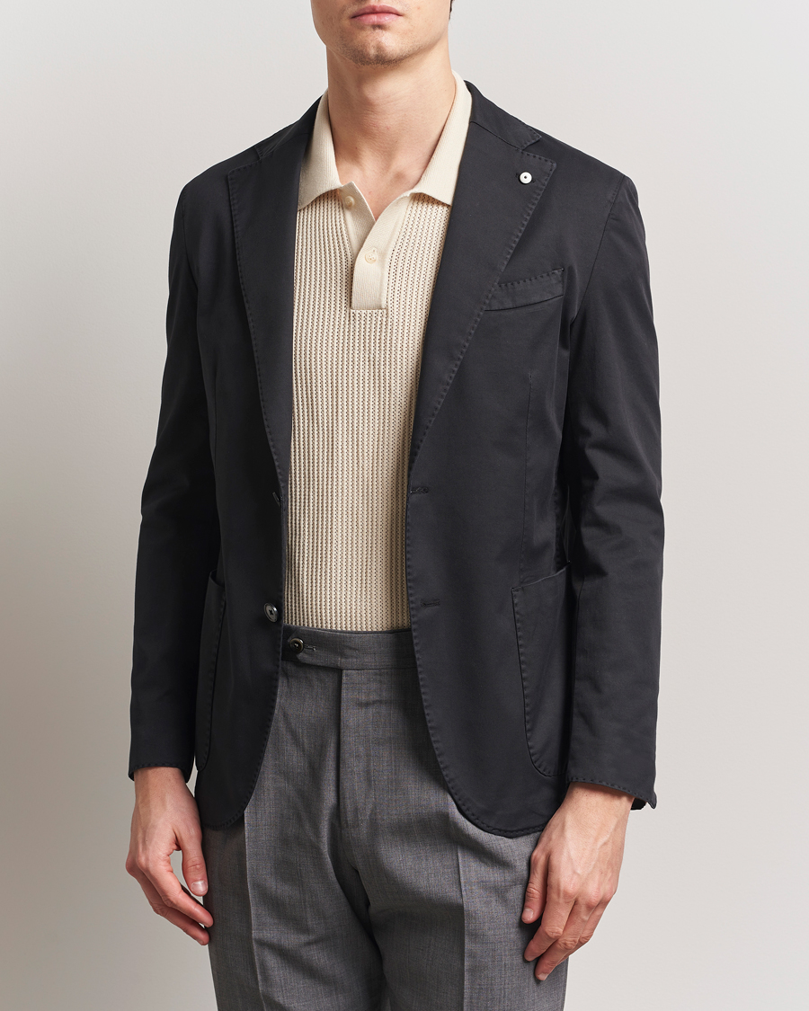 Herre | Dressjakker | L.B.M. 1911 | Jack Regular Fit Cotton Stretch Blazer Black