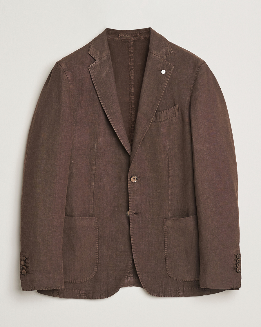 Herre | Dressjakker | L.B.M. 1911 | Jack Regular Fit Linen Blazer Dark Brown