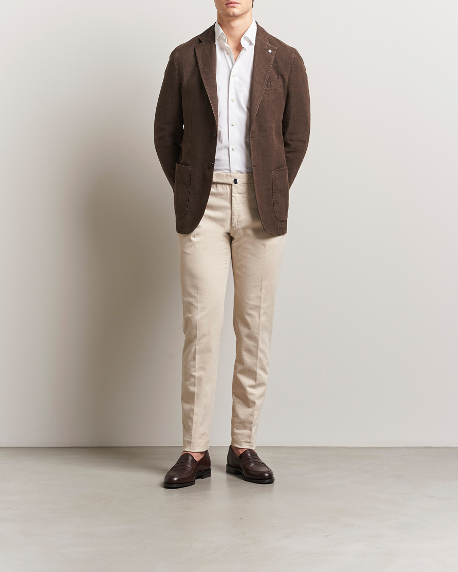 Herre | Dressjakker | L.B.M. 1911 | Jack Regular Fit Linen Blazer Dark Brown