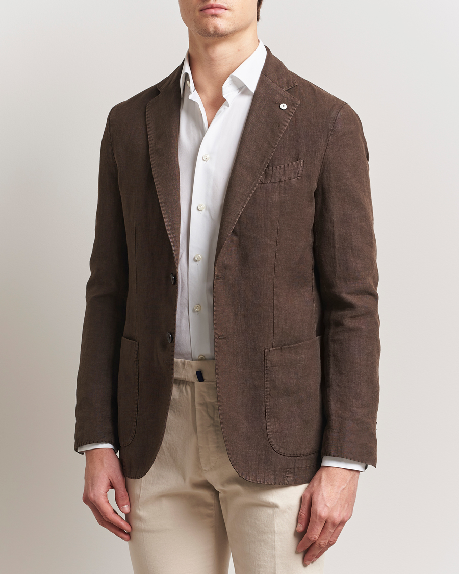 Herre | Dressjakker | L.B.M. 1911 | Jack Regular Fit Linen Blazer Dark Brown