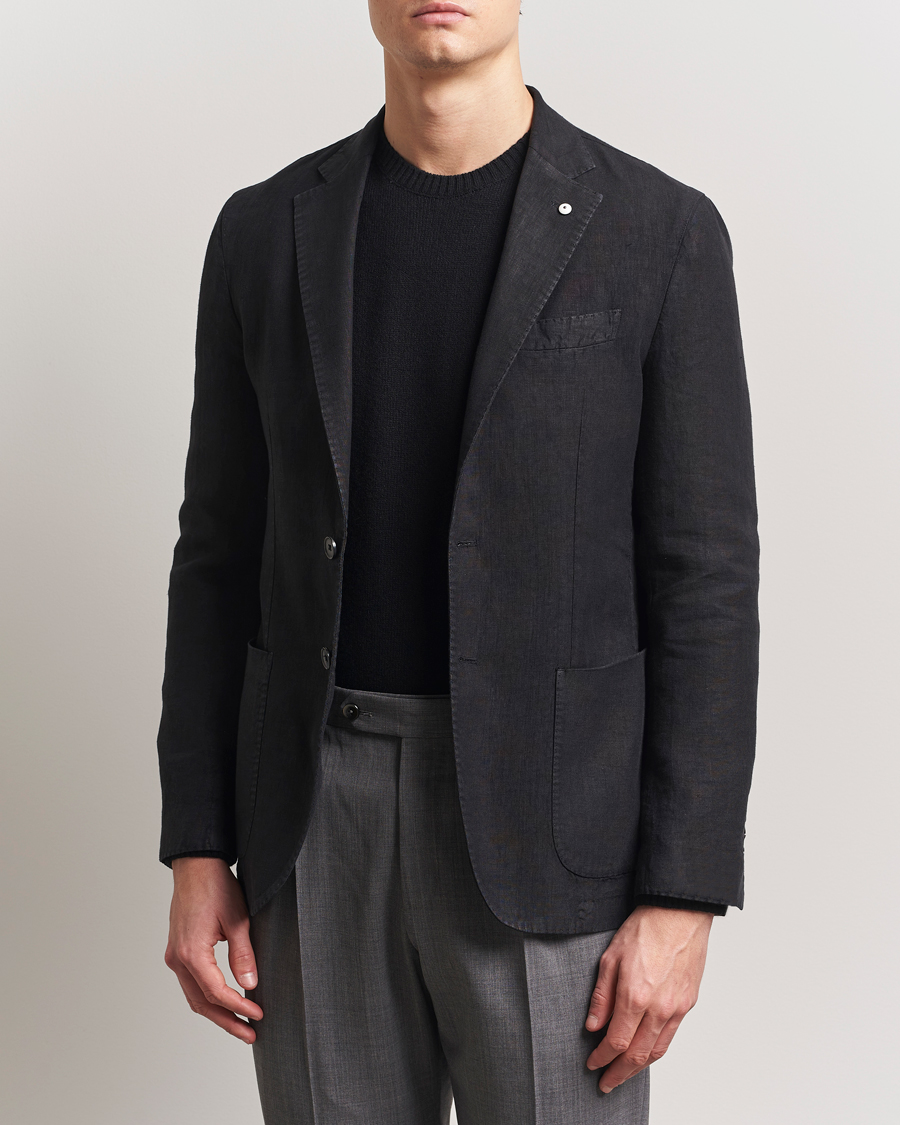 Herre | Dressjakker | L.B.M. 1911 | Jack Regular Fit Linen Blazer Black