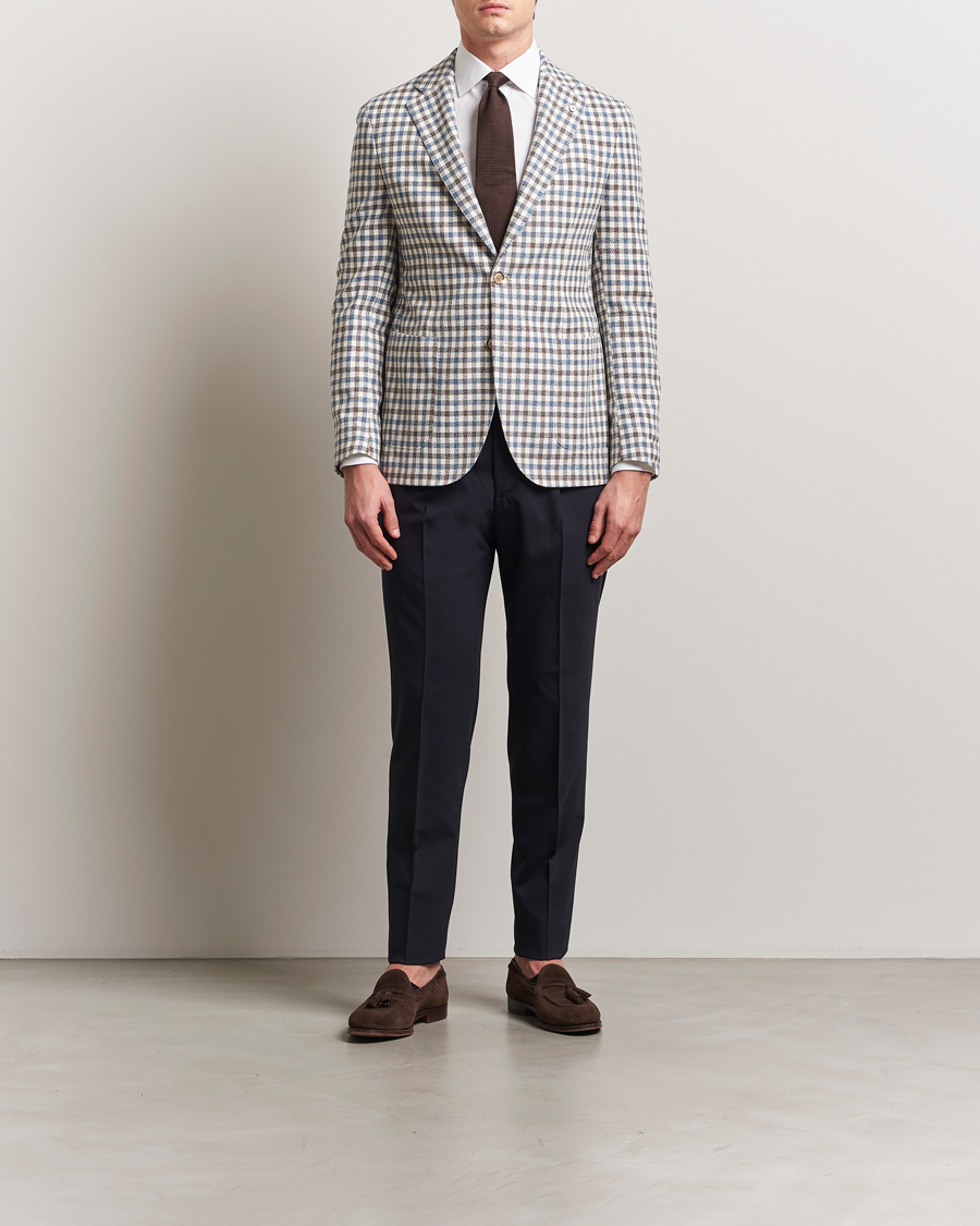 Herre | Dressjakker | L.B.M. 1911 | Jack Regular Fit Checked Blazer Blue/Brown