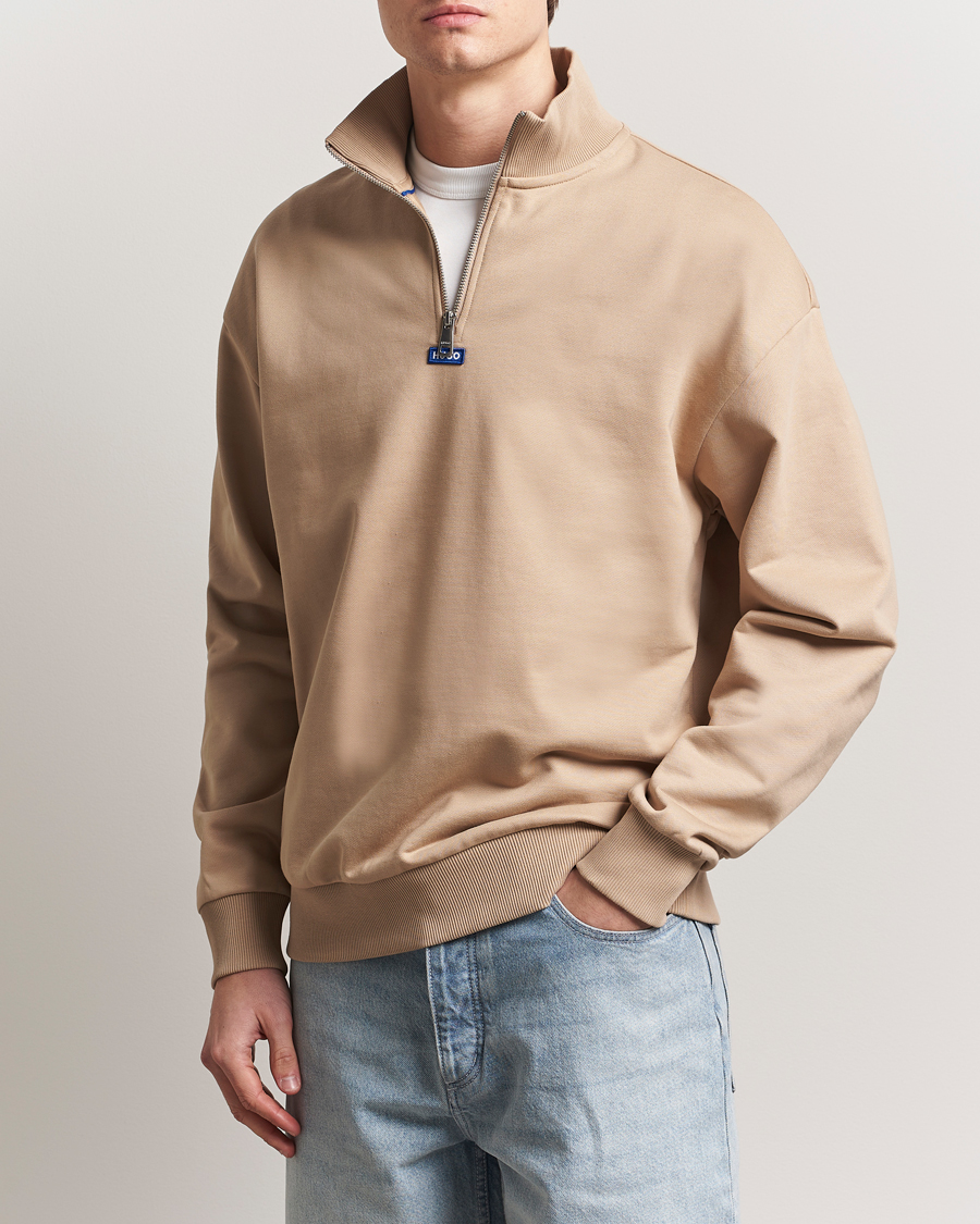 Herre | Gensere | HUGO | Neeler Half Zip Sweatshirt Medium Beige