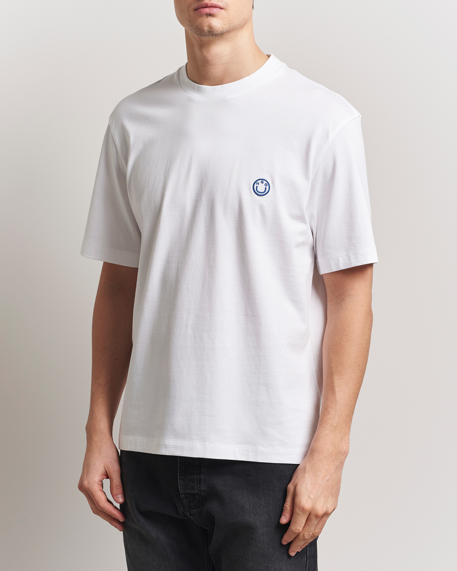 Herre | T-Shirts | HUGO | Niley Smiley Logo T-Shirt White