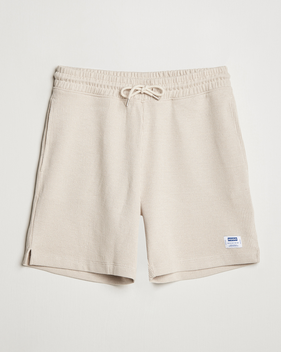 Herre | Shorts | HUGO | Nuwfallo Waffle Sweatshorts Open White