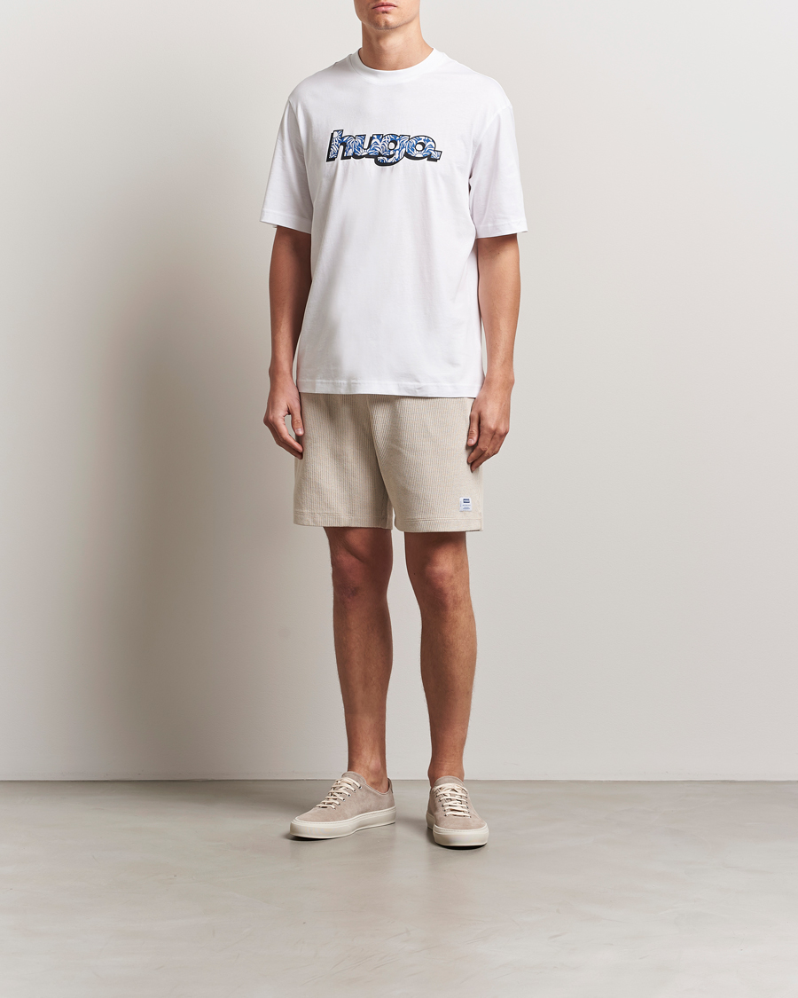 Herre | Shorts | HUGO | Nuwfallo Waffle Sweatshorts Open White
