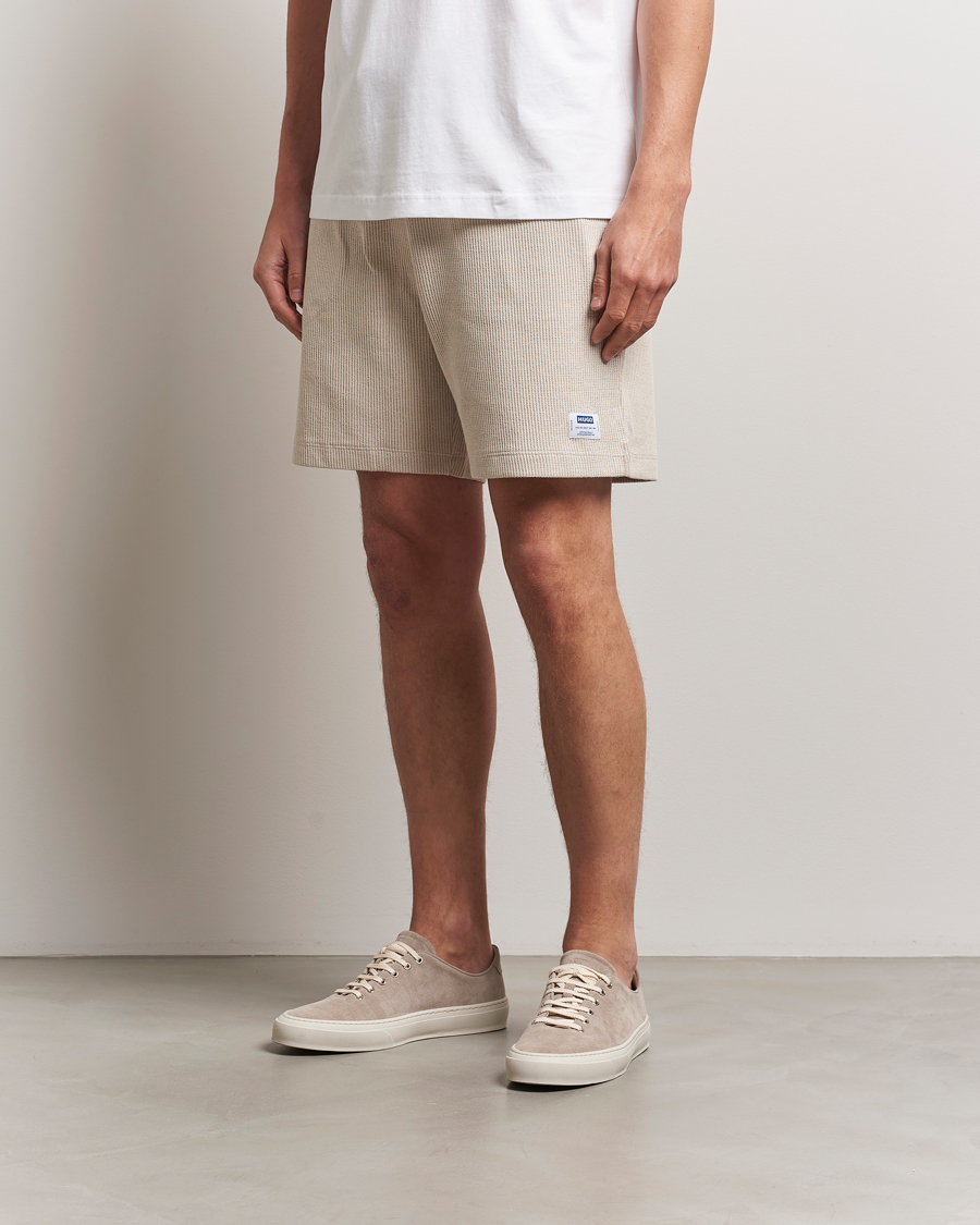 Herre | Shorts | HUGO | Nuwfallo Waffle Sweatshorts Open White