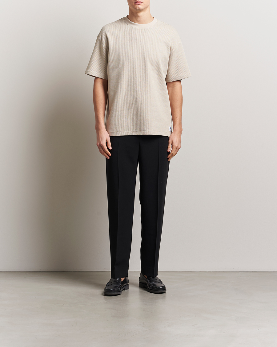 Herre | T-Shirts | HUGO | Waffle Crew Neck T-Shirt Open White