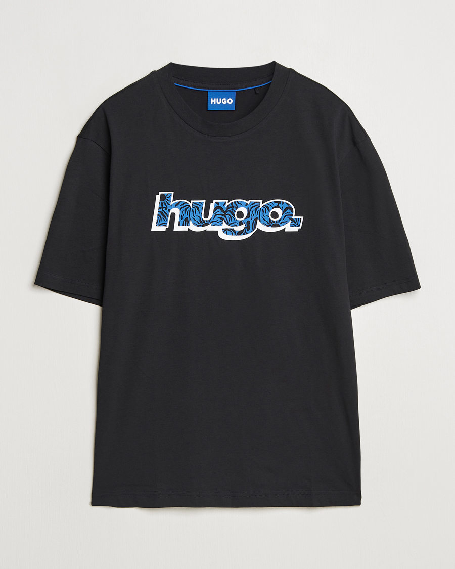Herre | T-Shirts | HUGO | Nugibol 3D Logo Crew Neck T-Shirt Black