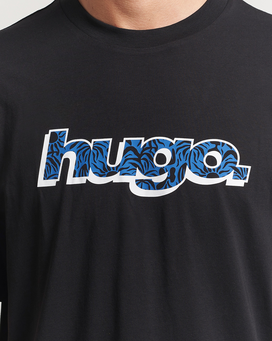 Herre | T-Shirts | HUGO | Nugibol 3D Logo Crew Neck T-Shirt Black