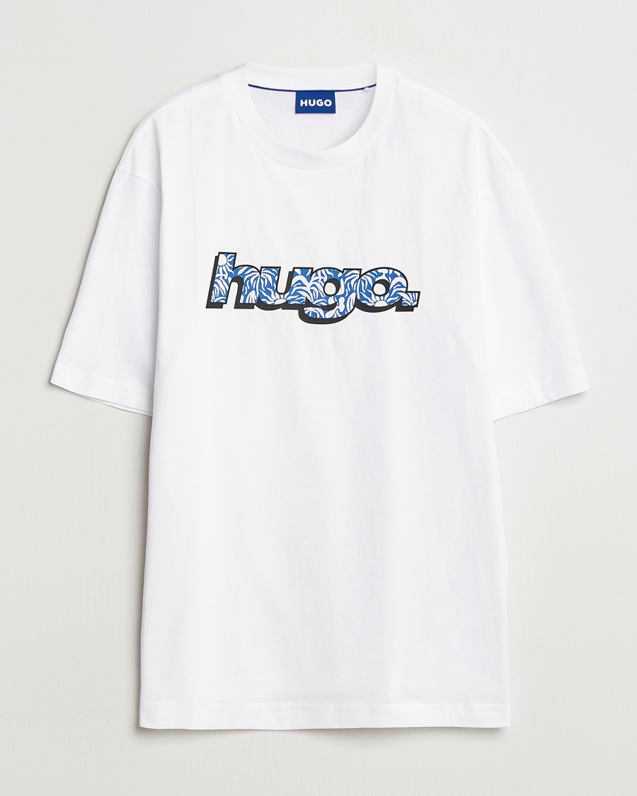 Herre | T-Shirts | HUGO | Nugibol 3D Logo Crew Neck T-Shirt White