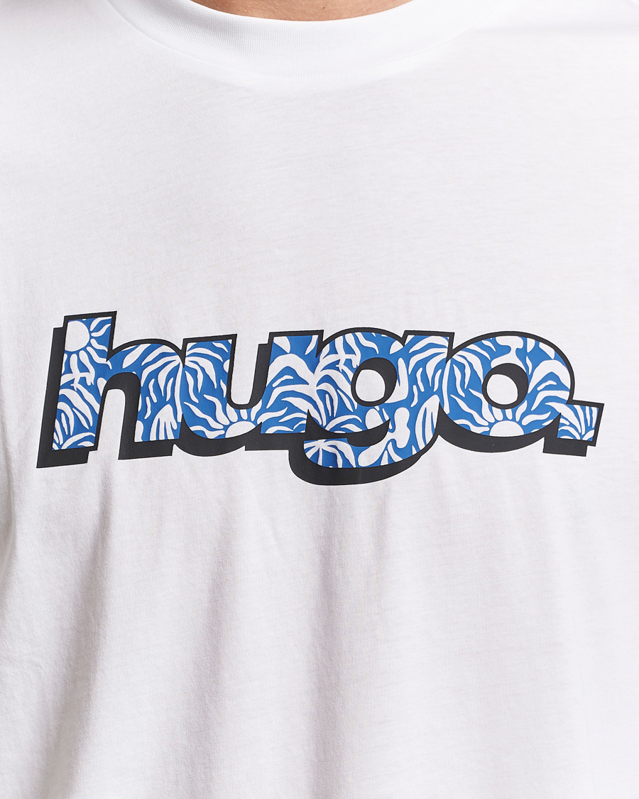 Herre | T-Shirts | HUGO | Nugibol 3D Logo Crew Neck T-Shirt White