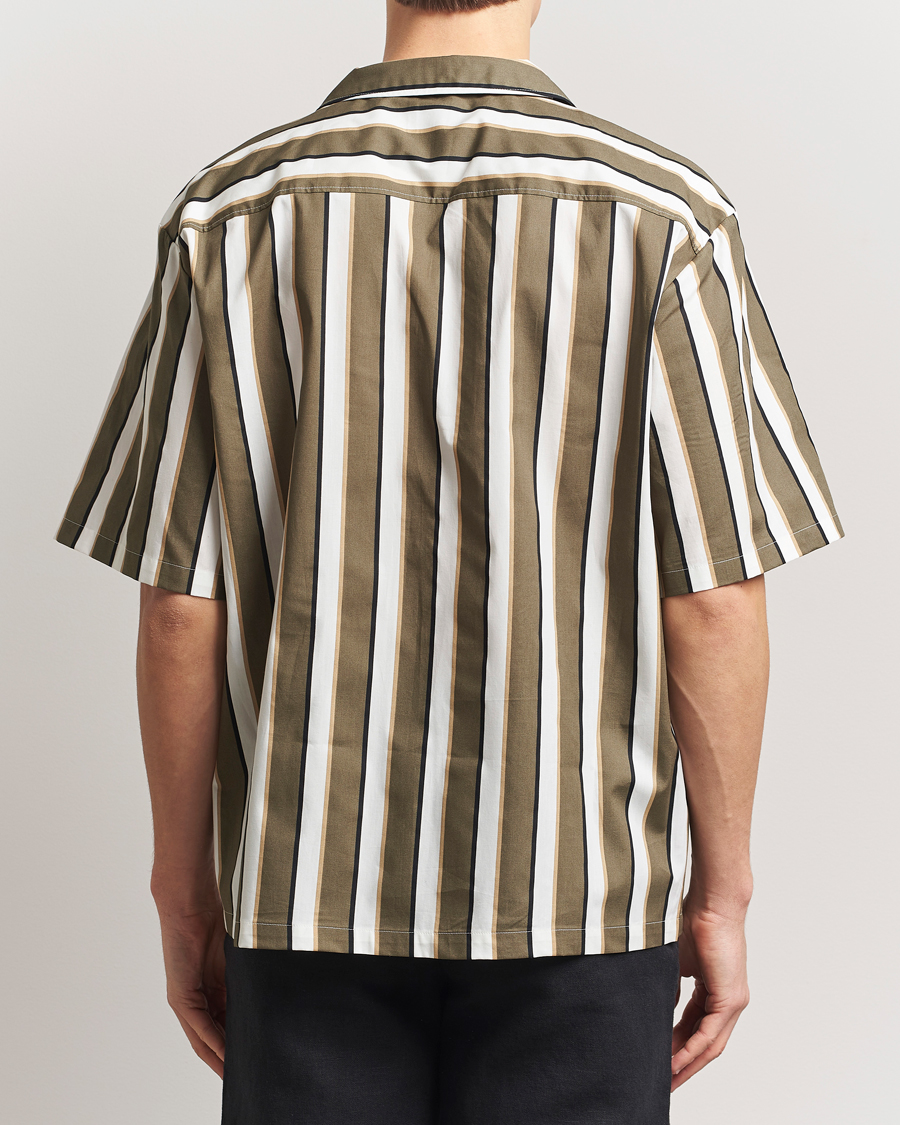Herre | Skjorter | HUGO | Eligino Striped Short Sleeve Shirt Open Green
